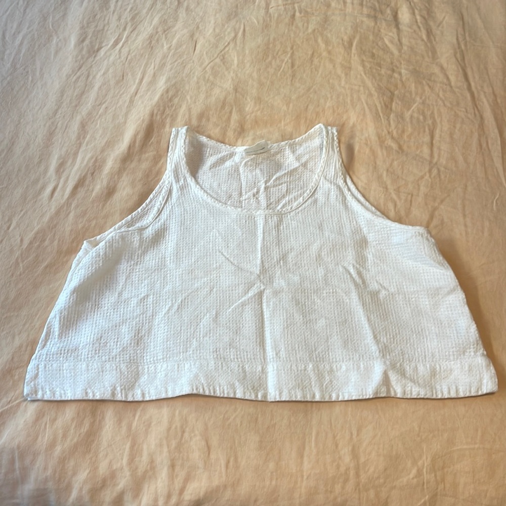 Beaton linen waffle tank